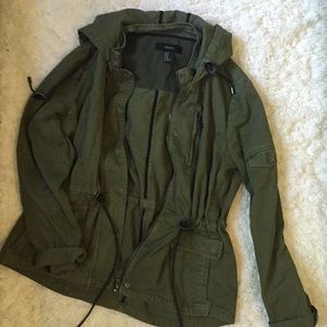 hooded army utility jacket